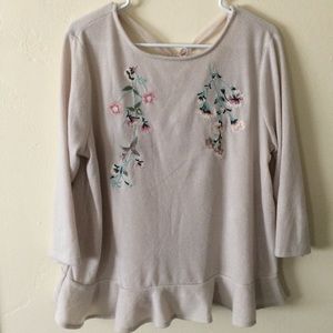 Lauren Conrad Floral Embroidered Sweater